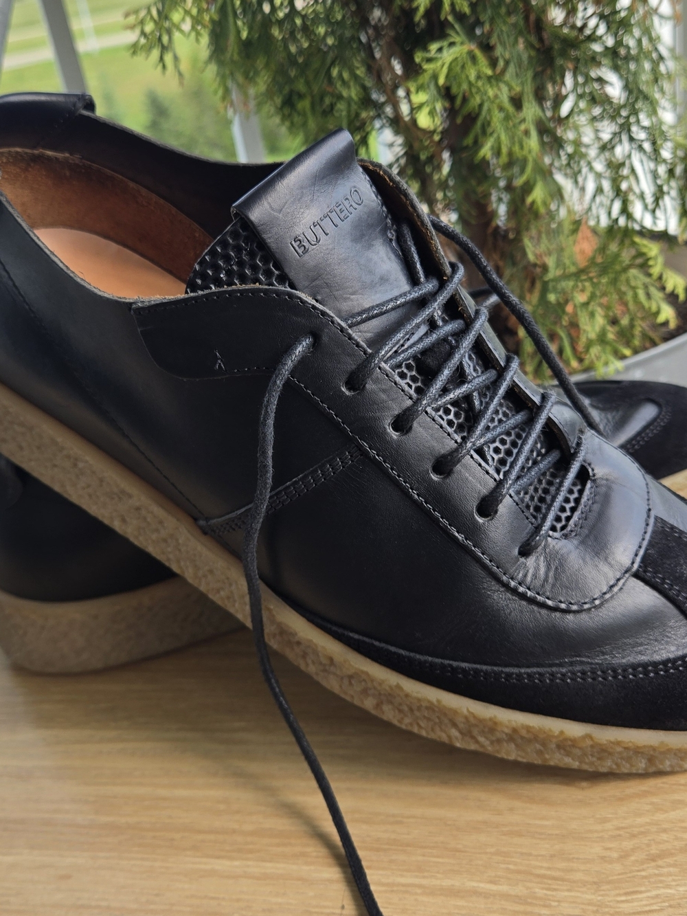 Buttero Men's Black Leather Low-Top Sneaker ITALY